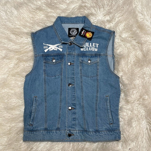 New Japan Pro Wrestling Bullet Club Denim Vest - Picture 3 of 5
